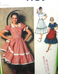 9103 SQ NECK SQUARE DANCING RUFFLE DRESS, APRON PATTERN 14